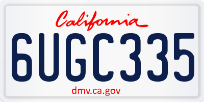 CA license plate 6UGC335