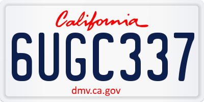 CA license plate 6UGC337