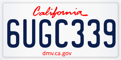 CA license plate 6UGC339