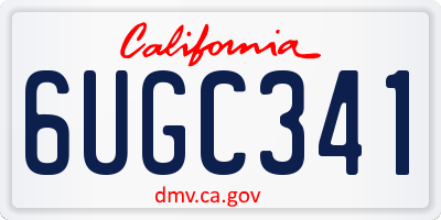 CA license plate 6UGC341