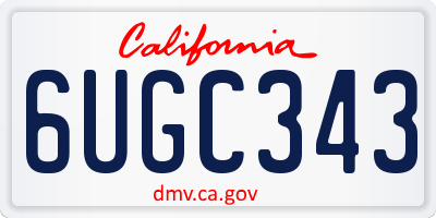 CA license plate 6UGC343