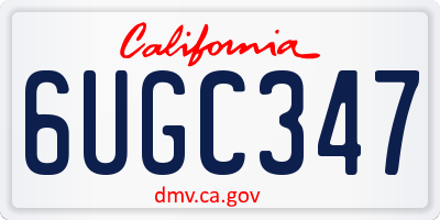 CA license plate 6UGC347