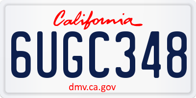 CA license plate 6UGC348