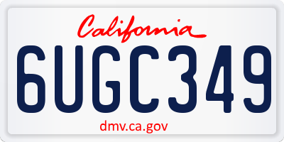 CA license plate 6UGC349