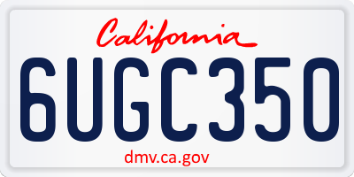 CA license plate 6UGC350