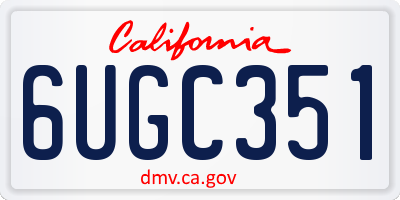 CA license plate 6UGC351
