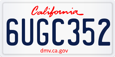 CA license plate 6UGC352