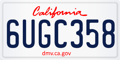 CA license plate 6UGC358