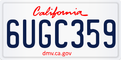 CA license plate 6UGC359
