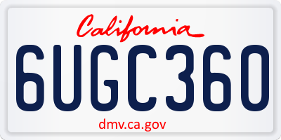 CA license plate 6UGC360