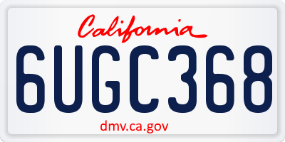 CA license plate 6UGC368