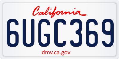 CA license plate 6UGC369