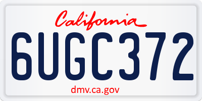 CA license plate 6UGC372