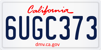 CA license plate 6UGC373