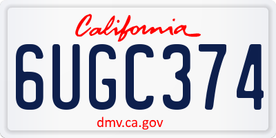 CA license plate 6UGC374
