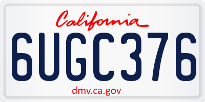 CA license plate 6UGC376