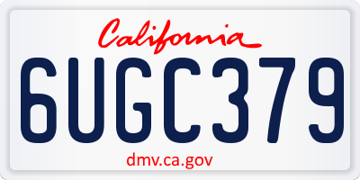CA license plate 6UGC379