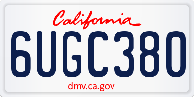CA license plate 6UGC380