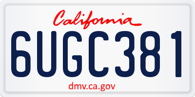 CA license plate 6UGC381
