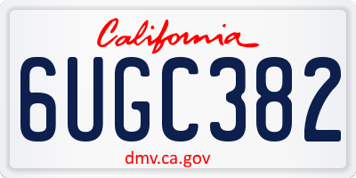 CA license plate 6UGC382