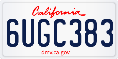 CA license plate 6UGC383