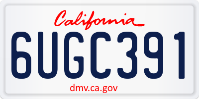 CA license plate 6UGC391