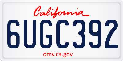 CA license plate 6UGC392