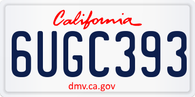CA license plate 6UGC393