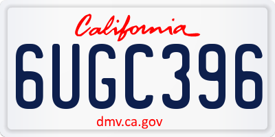 CA license plate 6UGC396
