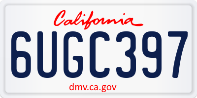 CA license plate 6UGC397