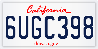 CA license plate 6UGC398