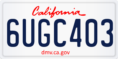 CA license plate 6UGC403
