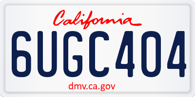 CA license plate 6UGC404