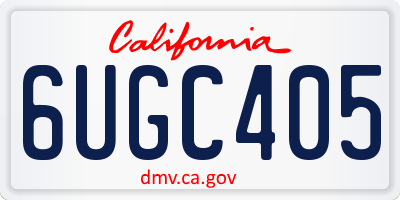 CA license plate 6UGC405