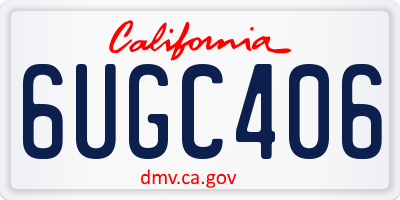 CA license plate 6UGC406