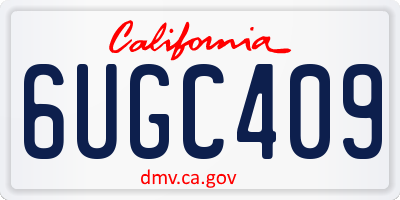 CA license plate 6UGC409