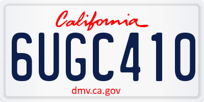 CA license plate 6UGC410