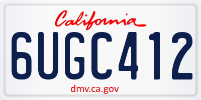 CA license plate 6UGC412