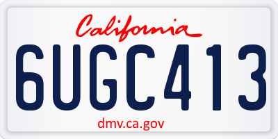 CA license plate 6UGC413