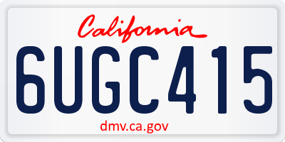 CA license plate 6UGC415