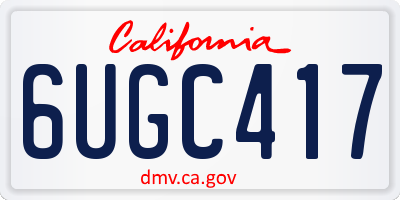 CA license plate 6UGC417