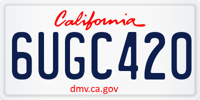 CA license plate 6UGC420