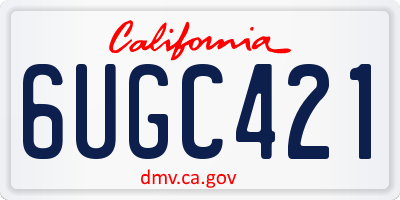 CA license plate 6UGC421