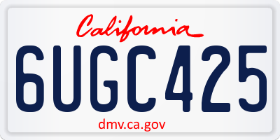 CA license plate 6UGC425