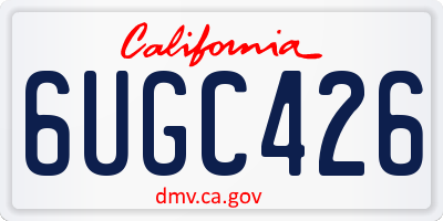 CA license plate 6UGC426