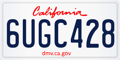 CA license plate 6UGC428