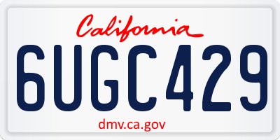 CA license plate 6UGC429
