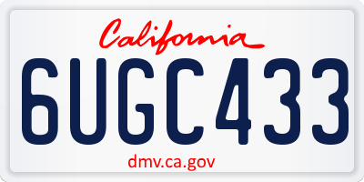 CA license plate 6UGC433