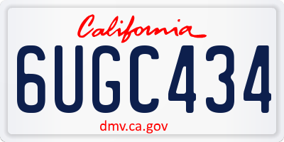 CA license plate 6UGC434