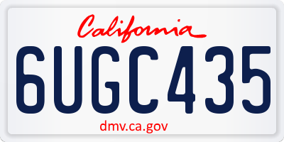 CA license plate 6UGC435